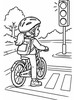 Ausmalbild Bei Rot mit dem Fahrrad warten richtig
