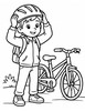 Ausmalbild Fahrradhelm tragen