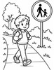 Ausmalbild Gehweg Verkehrszeichen