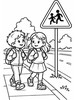 Ausmalbild Kinder Verkehrszeichen