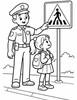 Ausmalbild Polizei erklärt Verkehrszeichen