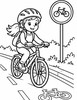 Ausmalbild Sicher auf dem Radweg