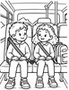 Ausmalbild Sicher im Bus sitzen