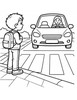 Ausmalbild Strasse sicher überqueren