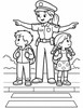 Ausmalbild Verkehrserziehung mit der Polizei