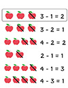 Arbeitsblatt Äpfel subtrahieren