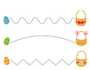 Arbeitsblatt Ostereier und Osterkorb