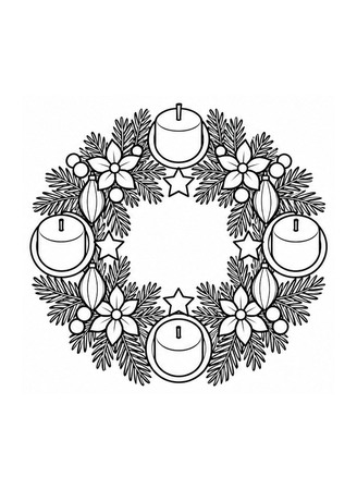 Ausmalbild Adventskranz als Mandala