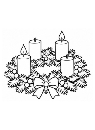 Ausmalbild Adventskranz zum zweiten Advent