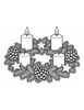 Ausmalbild Adventskranz mit Sternen und Tannenzapfen