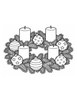 Ausmalbild Adventskranz mit Weihnachtskugeln