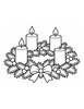 Ausmalbild Adventskranz zum dritten Advent