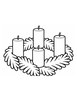 Ausmalbild Einfacher Adventskranz mit vier Kerzen