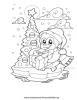 Ausmalbild Christbaum im Schnee