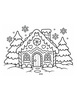 Ausmalbild Lebkuchenhaus im Winterwald
