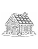 Ausmalbild Lebkuchenhaus mit Schokoladendach