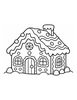 Ausmalbild Lebkuchenhaus mit Zuckerguss