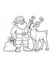 Ausmalbild Weihnachtsmann mit Rentier