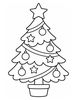 Ausmalbild Einfacher Weihnachtsbaum