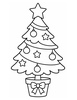 Ausmalbild Kleiner Weihnachtsbaum im Topf