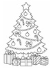 Ausmalbild Weihnachtsbaum mit Geschenken