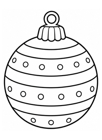 Ausmalbild Christbaumkugel mit Punktreihen