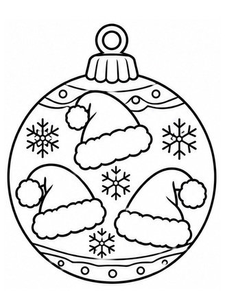 Ausmalbild Christbaumkugel mit Rentier im Winterwald