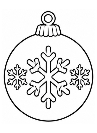 Ausmalbild Christbaumkugel mit Schneekristallen