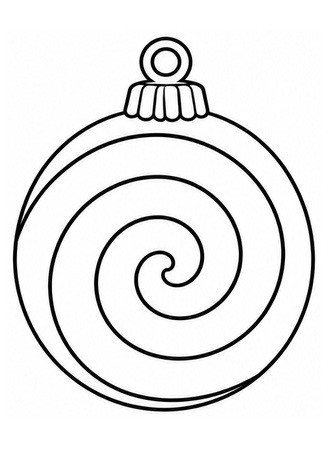 Ausmalbild Christbaumkugel mit Spirale