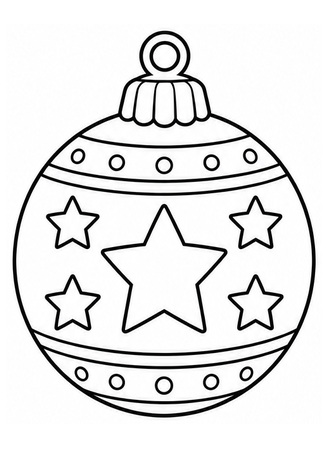 Ausmalbild Christbaumkugel mit Sternen