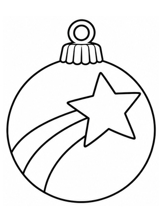 Ausmalbild Christbaumkugel mit Sternschnuppe