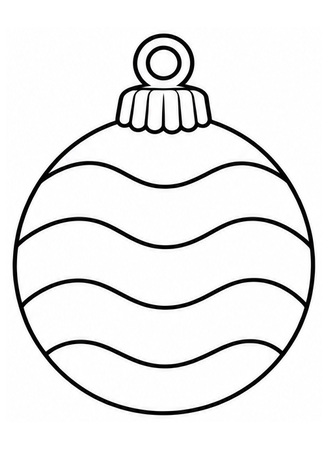 Ausmalbild Christbaumkugel mit Wellenlinien