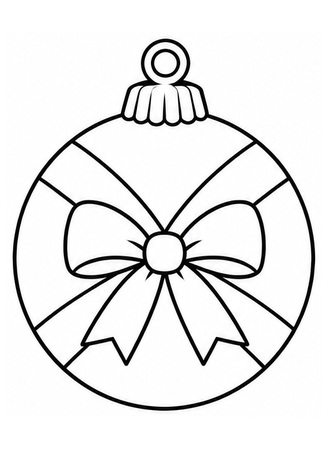 Ausmalbild Christbaumkugel mit breiter Schleife