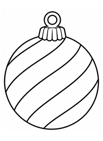 Ausmalbild Christbaumkugel mit diagonalen Streifen