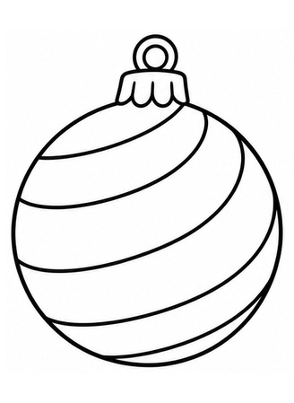 Ausmalbild Christbaumkugel mit geschwungenen Streifen