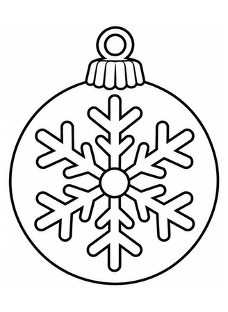 Ausmalbild Christbaumkugel mit grossem Eiskristall