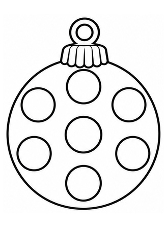 Ausmalbild Christbaumkugel mit grossen Punkten