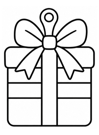 Ausmalbild Geschenk Anhänger mit Schleife