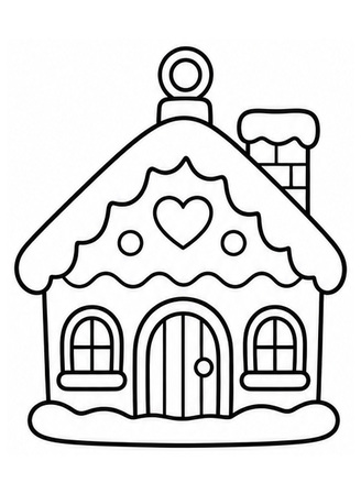 Ausmalbild Lebkuchenhaus Anhänger