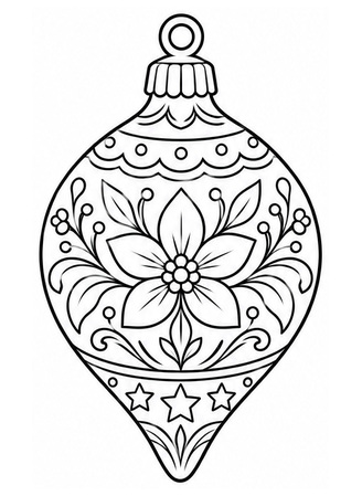Ausmalbild Tropfenanhänger mit Blumen