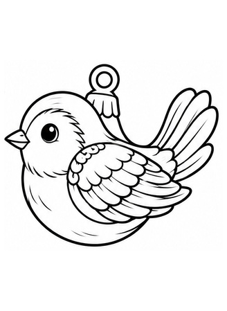 Ausmalbild Weihnachtsvogel Anhänger