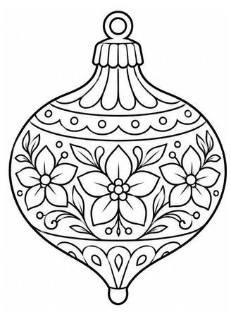 Ausmalbild Zwiebelanhänger mit Blumen