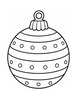 Ausmalbild Christbaumkugel mit Punktreihen