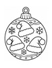 Ausmalbild Christbaumkugel mit Rentier im Winterwald