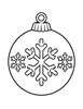 Ausmalbild Christbaumkugel mit Schneekristallen