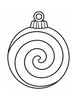 Ausmalbild Christbaumkugel mit Spirale