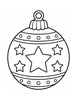Ausmalbild Christbaumkugel mit Sternen