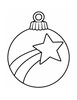 Ausmalbild Christbaumkugel mit Sternschnuppe