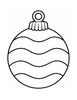 Ausmalbild Christbaumkugel mit Wellenlinien