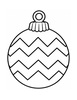 Ausmalbild Christbaumkugel mit Zickzackmuster